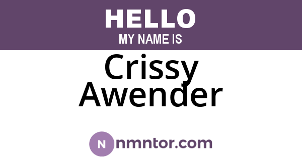 Crissy Awender