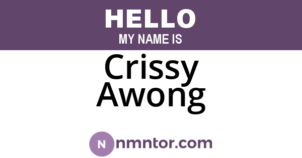 Crissy Awong