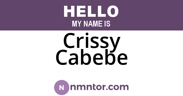 Crissy Cabebe