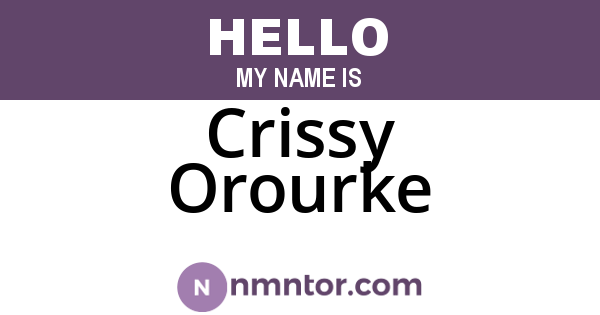 Crissy Orourke