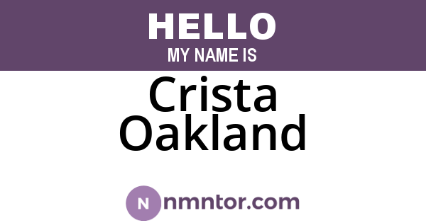 Crista Oakland