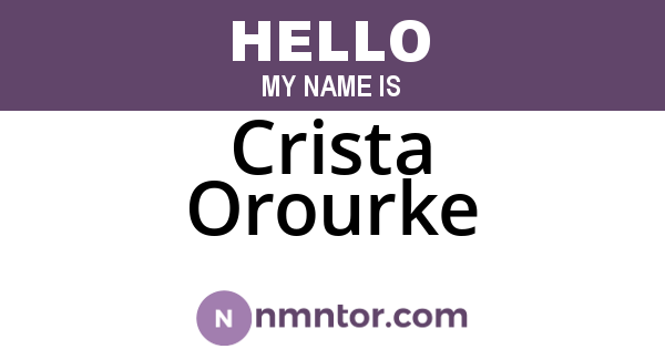Crista Orourke