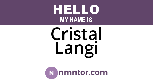 Cristal Langi
