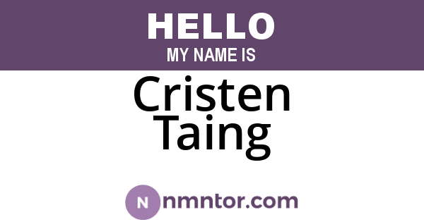 Cristen Taing