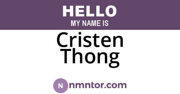 Cristen Thong