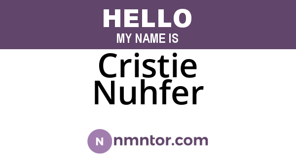 Cristie Nuhfer