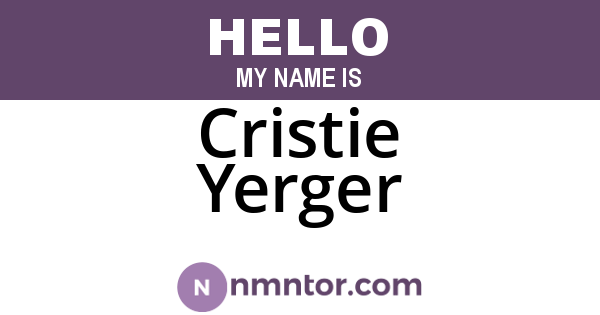 Cristie Yerger
