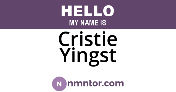 Cristie Yingst