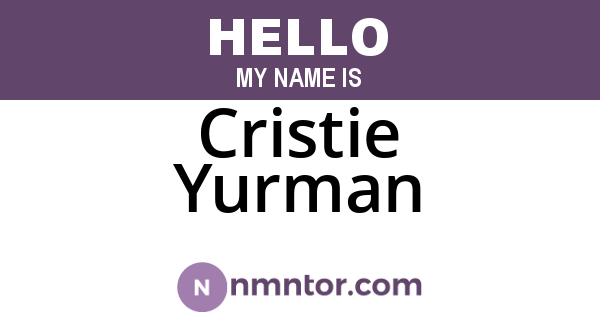 Cristie Yurman