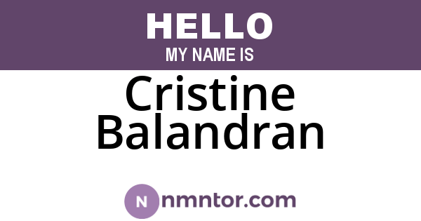 Cristine Balandran
