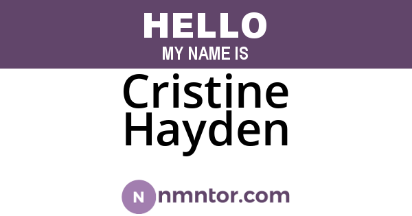 Cristine Hayden