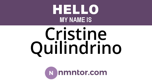 Cristine Quilindrino