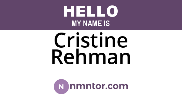 Cristine Rehman