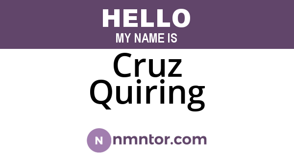 Cruz Quiring