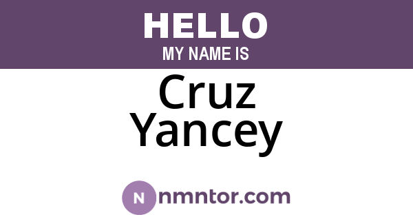 Cruz Yancey