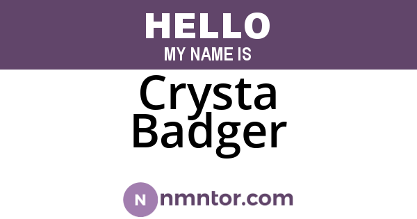 Crysta Badger
