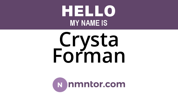 Crysta Forman