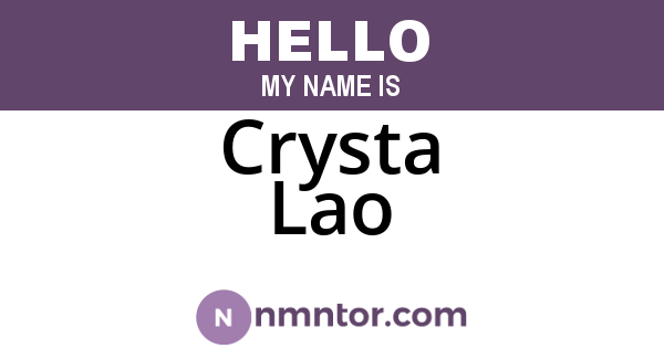 Crysta Lao