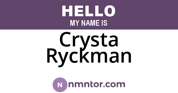 Crysta Ryckman