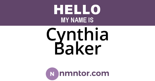 Cynthia Baker