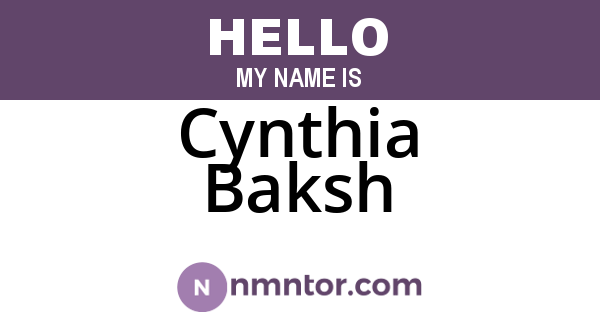 Cynthia Baksh