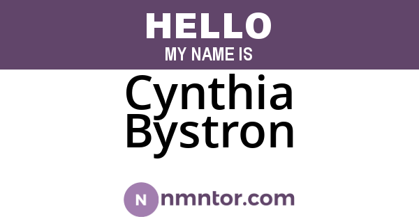Cynthia Bystron