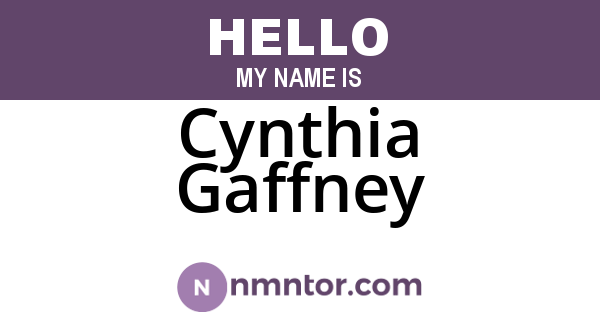 Cynthia Gaffney