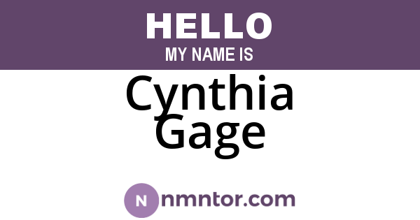 Cynthia Gage