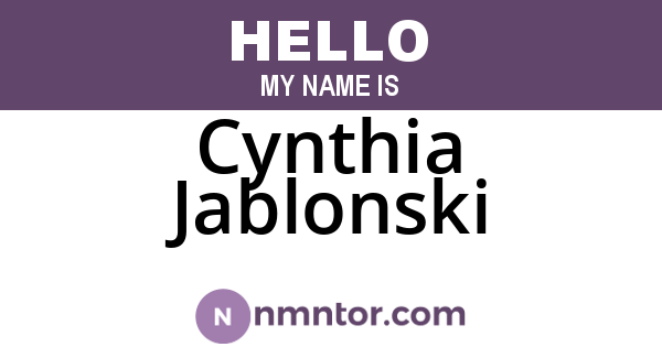Cynthia Jablonski