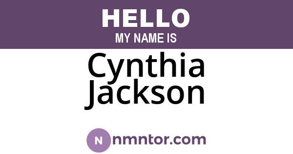 Cynthia Jackson