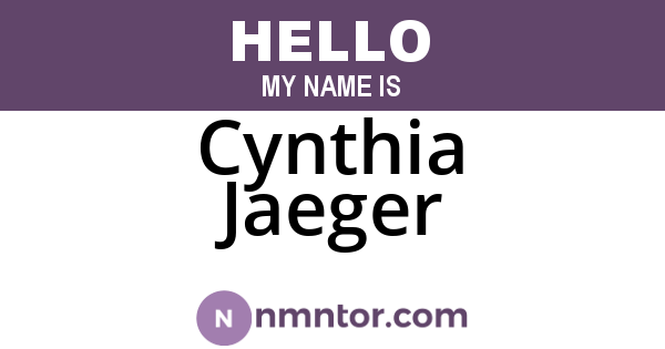 Cynthia Jaeger