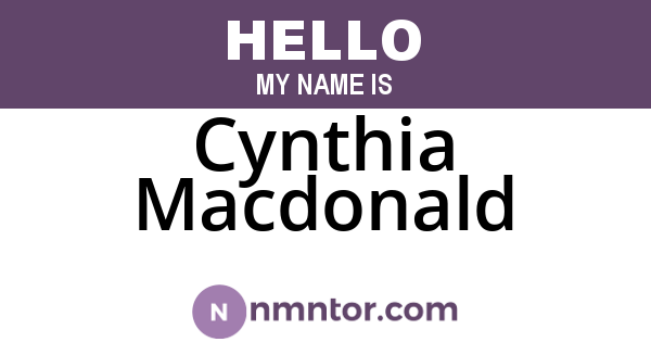 Cynthia Macdonald