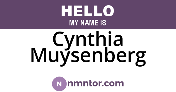 Cynthia Muysenberg