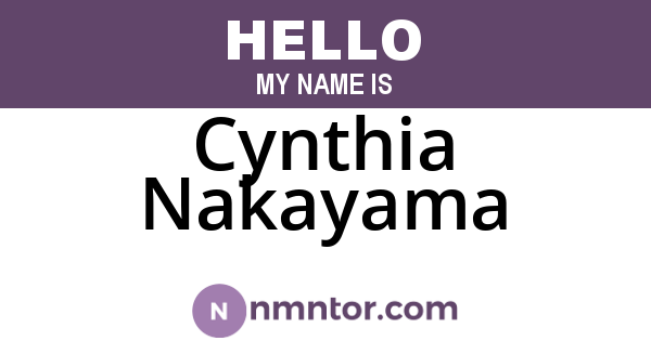 Cynthia Nakayama