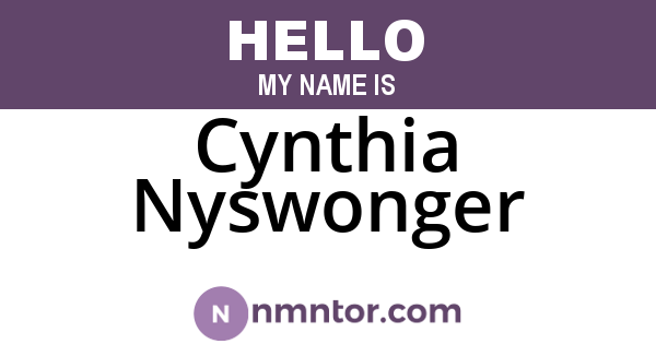 Cynthia Nyswonger