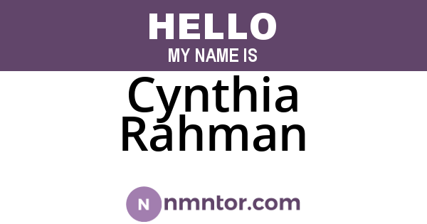Cynthia Rahman