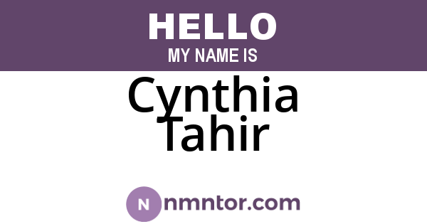 Cynthia Tahir