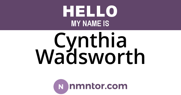 Cynthia Wadsworth