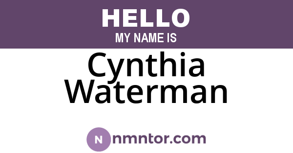 Cynthia Waterman