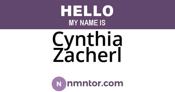 Cynthia Zacherl
