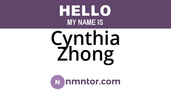 Cynthia Zhong