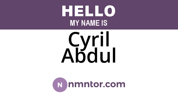 Cyril Abdul