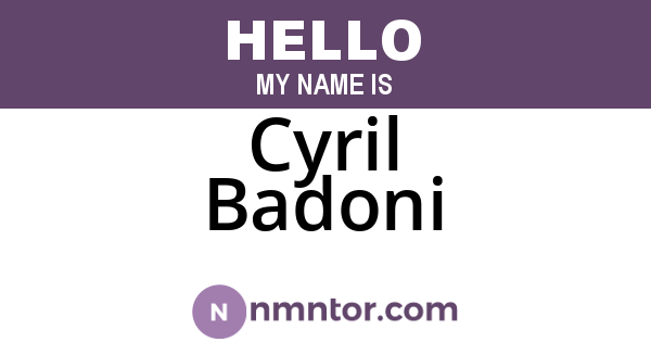 Cyril Badoni