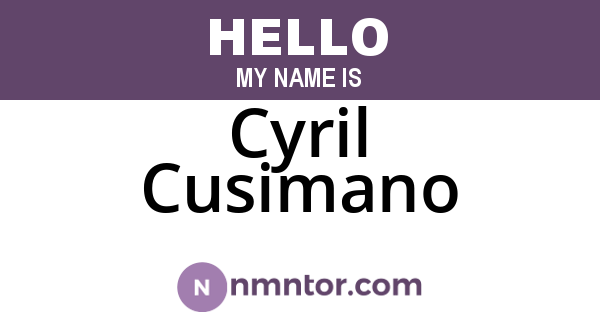 Cyril Cusimano