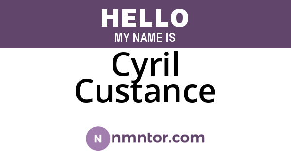 Cyril Custance