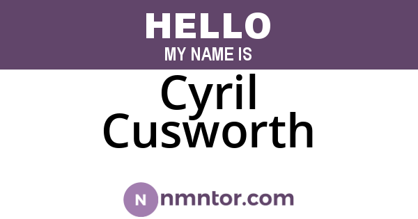Cyril Cusworth