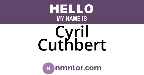 Cyril Cuthbert