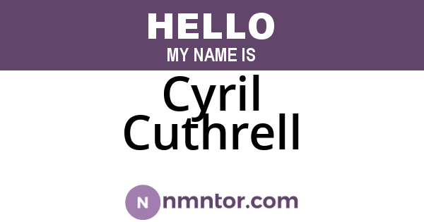 Cyril Cuthrell