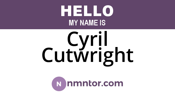 Cyril Cutwright