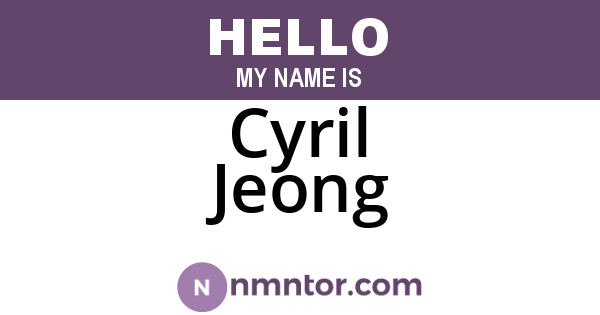 Cyril Jeong